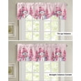 thumbnail image 4 of Christmas Snowman Pink Christmas Tree Window Curtain for Living Room Christmas Kitchen Cabinet Tie-up Valance Curtain Rod Pocket, 4 of 6
