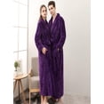 thumbnail image 4 of Gifts for Mom Robes for Women Fleece House Coat Oversized Soft Women's Sleepwear Spa Womens Bathrobe Purple, 4 of 9