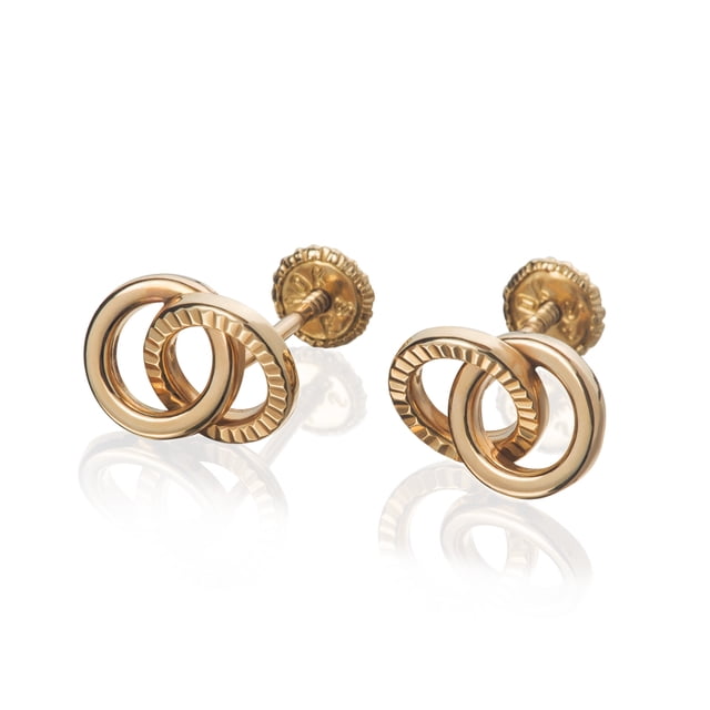 GIALLO | Aretes de oro 14K broquel Círculos entrelazados oro amarillo GIALLO Para bebés, niñas y mujeres