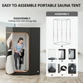 thumbnail image 6 of Portable Sauna Tent for Home, Caveen Personal Steam Sauna Box, with 3L&1200W Steamer, 15 Levels Heating, 60 Minutes Timer, Chair, Remote Control, Black, 6 of 11
