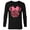 Black, variant on Disney Minnie Mouse Icon Pink Hearts Valentine's Day - Long Sleeve T-Shirt for Men -Customized-White