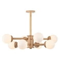 thumbnail image 3 of Matya 31 in. 8-Light Indoor Brown Faux Wood Grain Finish Chandelier with Light Kit, 3 of 5