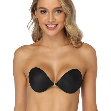 Self Adhesive Push Up Invisible Strapless Bra Deep V Shape