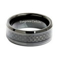 thumbnail image 4 of 8mm Tungsten Carbide Ring Carbon Fiber Inlay Black Plated Wedding Band Size 6-16 (Tungsten, 15.5), 4 of 6