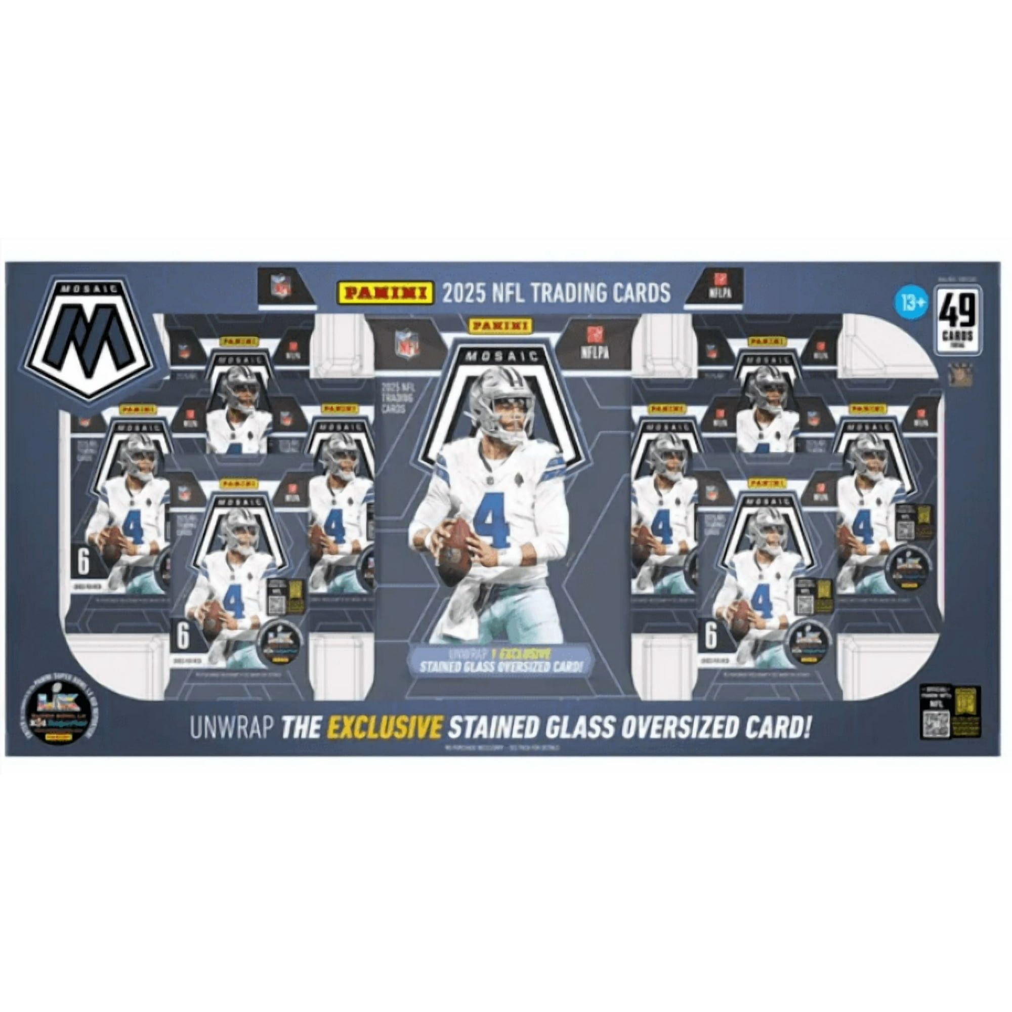 Panini Mosaic Football Cards Bundle 2025 – 8 Packs + Oversized