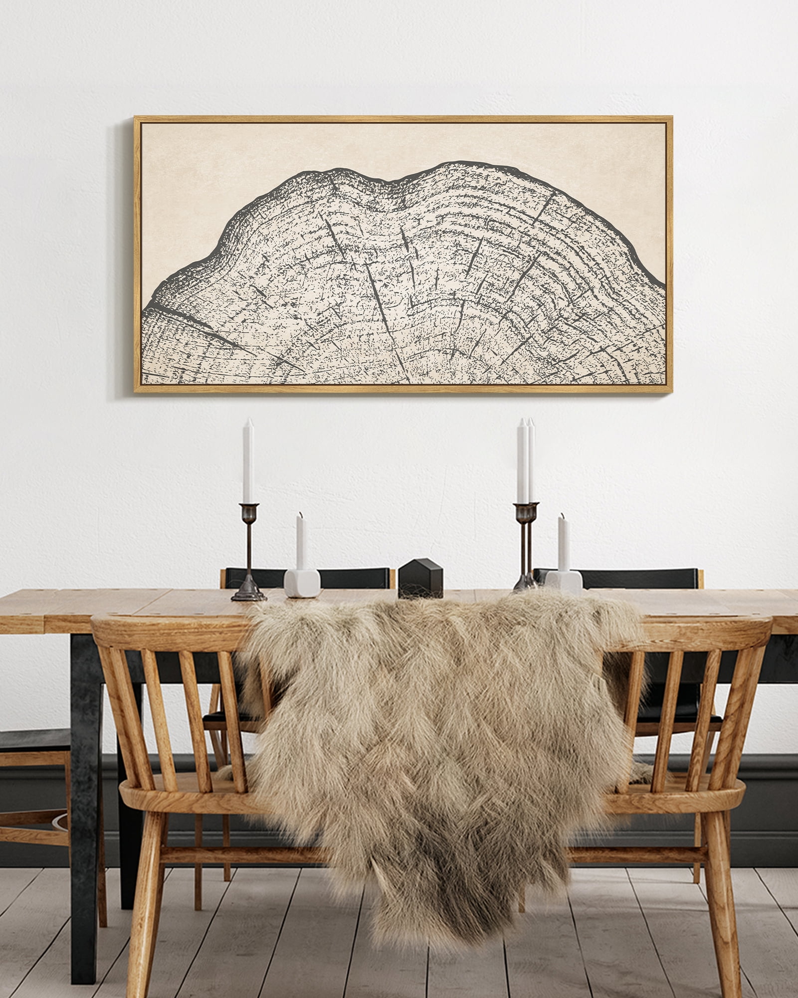 SHENIFY Farmhouse Vintage Wall Art Large 20x40in Natural Framed Set Gray Wood Tree Ring Spirals Nature Abstract Drawings Rustic Modern Art Decor for Farmhouse Office Hanging Decoration