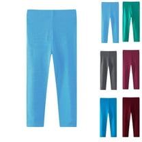 HAOTAGS Toddler Girls Leggings(2-8), Cotton Casual Sport Elastic Waist Yoga Pants Blue 3 Years