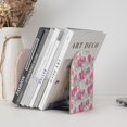thumbnail image 6 of Lsque Purple Watercolor Flowers Printed Wood Bookends,Non-Skid Bookend for Shelves,Heavy Duty Support Bookends,Non-Slip Foam Pads for Office, Home, and Library,1 Pair, 6 of 8