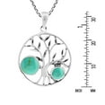 thumbnail image 5 of Bountiful Tree of Life Green Turquoise Sterling Silver Round Pendant Necklace, 5 of 6
