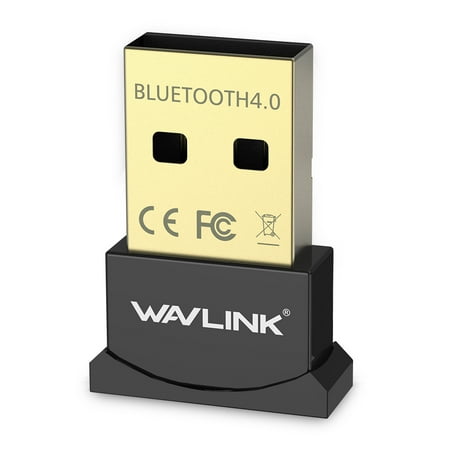 Wavlink Bluetooth 4.0 USB Adapter Gold Plated Micro Dongle 33ft/10m Compatible with Windows 10,8.1/8,7,Vista, XP, 32/64 Bit for Desktop, Laptop,