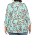 thumbnail image 3 of White Mark Women's Plus Size Floral Button Front Tunic Top, 3 of 6