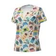 thumbnail image 3 of Wukai Playing Video Games Casual V-Neck Graphic Tees for Women: Lightweight and Breathable Summer Tops with Stylish Design-Medium, 3 of 8