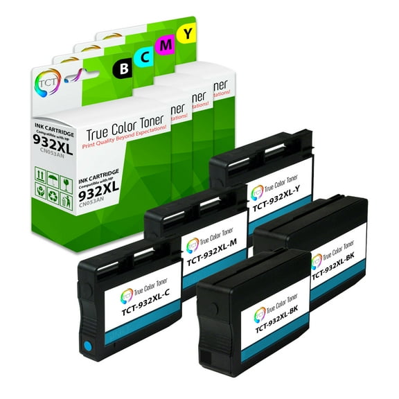 TCT 932XL 933XL Ink Cartridge 5 Pack - Premium Compatible Replacement for HP 932XL 933XL