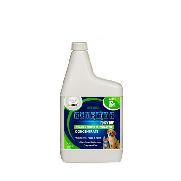 EXTREME ENZYME CONCENTRATE, Pet Stain & Odor Eliminator (makes 2 gallons) with Powerful Urine Remover and Plant based surfactants. FRAGRANCE FREE, safe for pets