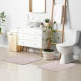 thumbnail image 2 of Dreamtimes Rose Gold Musical Note Bath Mat for Bathroom Shower U Shape Toilet Rugs Contour Carpet Set, Fluffy Absorbent & Machine Washable, 2 Piece, 2 of 6