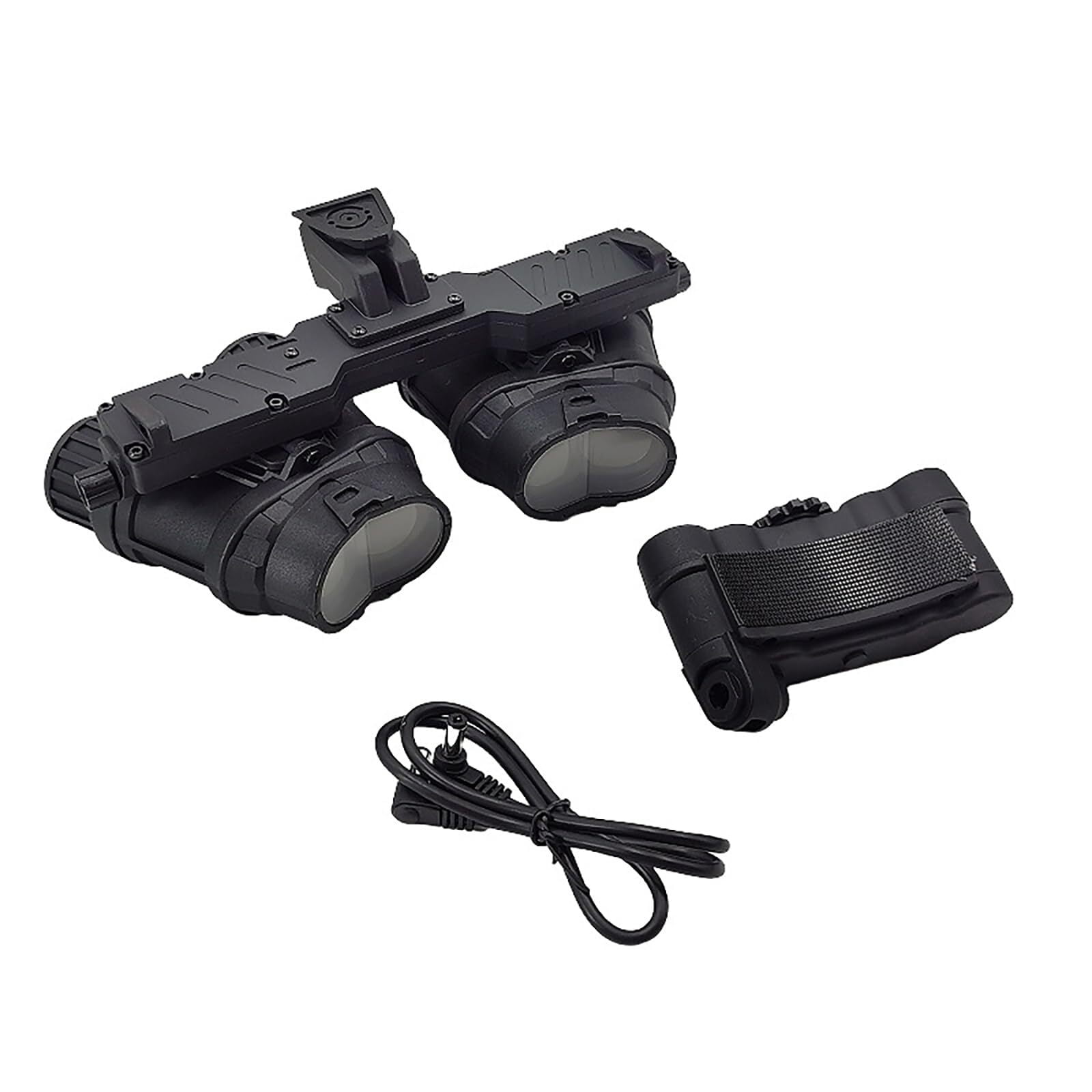 18 Night Vision Goggles Dummy Model with NVG Mount for PVS15/PVS18 - Four-Tube Binocular Tactical Helmet Prop for Cosplay and CS Games (Black)