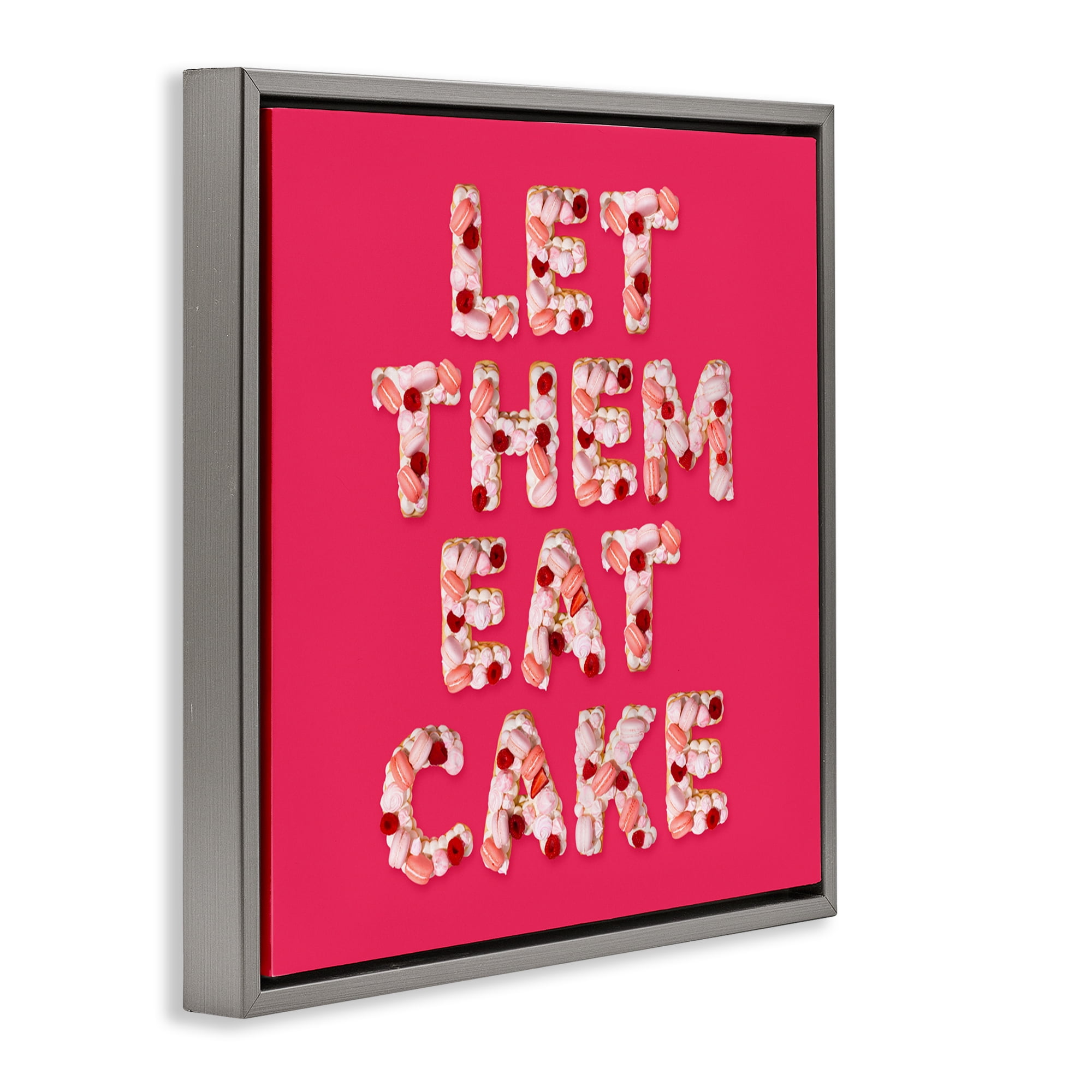 Let Them Eat Cake Gray Framed Floater Canvas Wall Art, design by LISH Creative