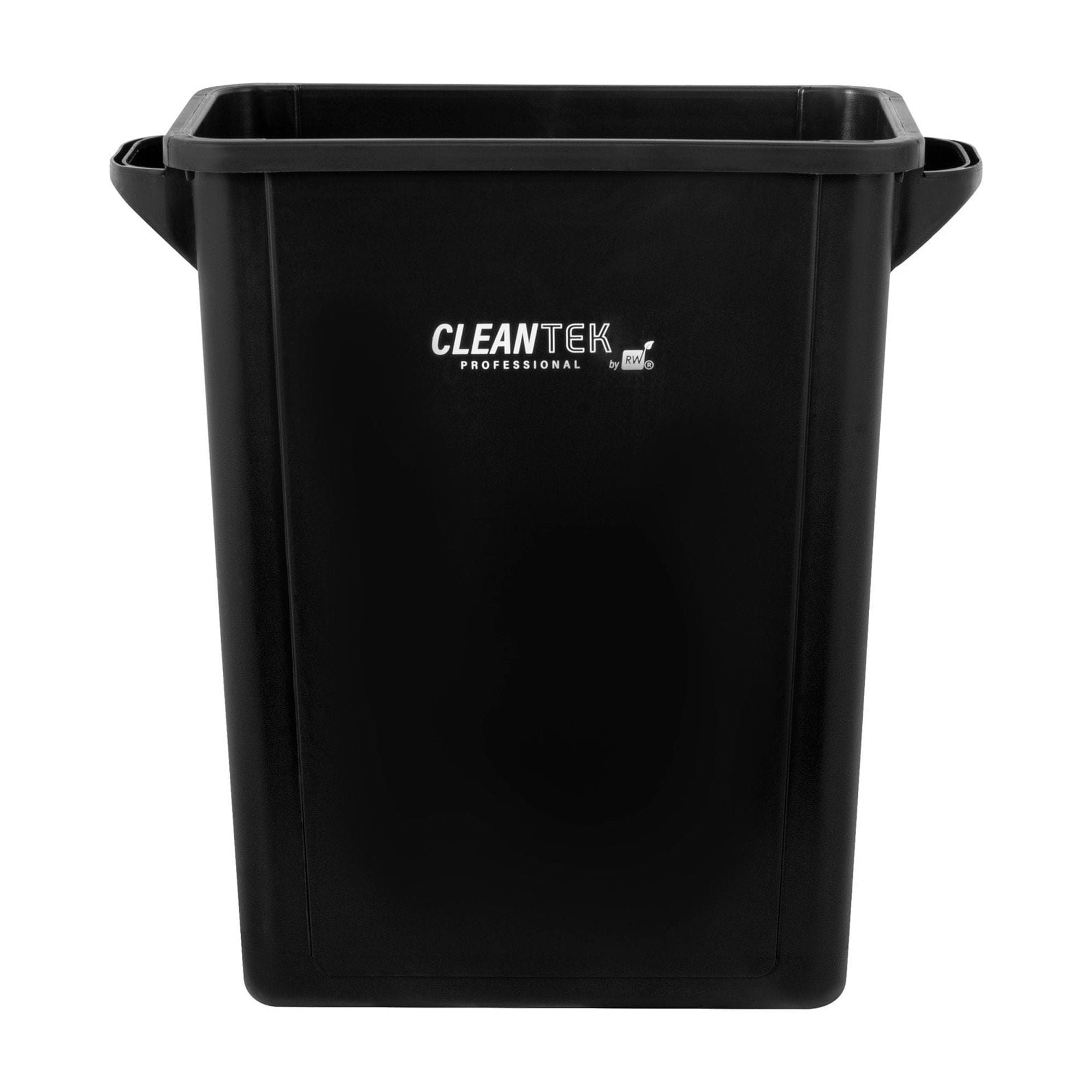 Clean Tek Professional 15 gal Rectangle Black Plastic Slim Trash Can - with Handles - 24" x 10 3/4" x 24 3/4" - 1 count box