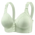 thumbnail image 1 of Fgnfyis Women's Solid Color Lace Pattern Front Buckle Non Underwire Tank Top Bra Bras for Women Light Green 36, 1 of 7