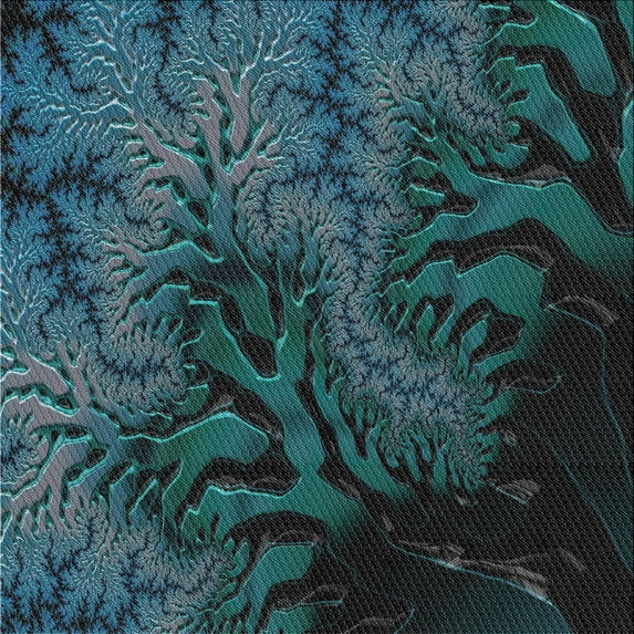 Ahgly Company Machine Washable Indoor Square Transitional Deep-Sea Green Area Rugs, 4' Square