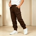 thumbnail image 4 of Edvintorg Boys Sweatpants Solid Color Casual Jogger Elastic Waisted Cuffed Athletic Pant with with Pocket Kids Clothes Size 5-14, 4 of 8