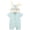 a-Mint Green10528, variant on VNKIDY Boys Bodysuits Baby Bunny Ear Hooded Romper Short Sleeve Crewneck Solid Color Zipper Bodysuit For Daily Wear Cute Styling Fashionable Onesie