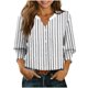 thumbnail image 1 of Camisas de Cuello de Tripulación de Manga Larga para Hombres 3/4 Cuarto de Manga con Cuello en V Botón Arriba Cardigan Top para la Moda Casual de Verano, 1 of 5