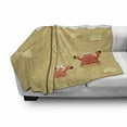 thumbnail image 3 of Crabs Soft Flannel Fleece Throw Blanket, Funny Summer Card Animals on the Beach Holiday Vacation Theme Print, Cozy Plush for Indoor and Outdoor Use, 60" x 80", Sand Brown and White, by Ambesonne, 3 of 6