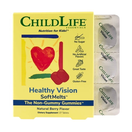 ChildLife Essentials Healthy Vision SoftMelts: Eye Health Support for Kids, Natural Berry Flavor, 27 Tablets