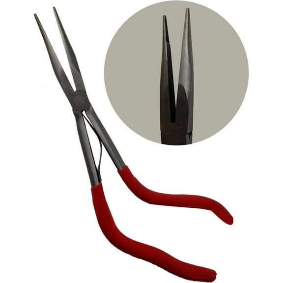 PLIER KING 11" (28 cm) Drop Forged Pistol Shaped Pliers | Enhanced Reach | Cushioned Comfort Grip | Ideal for Auto & Home Projects