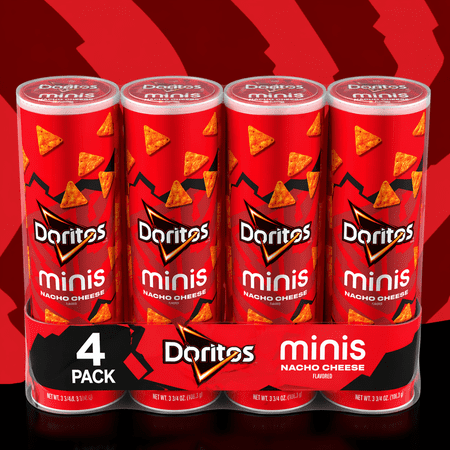 Doritos Minis Nacho Cheese Canisters 4 Count 5.125 Ounce