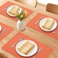 thumbnail image 2 of REGALWOVEN Farmhouse Placemats Set of 4 Cotton Linen Placemats for Dining Table Decor Indoor Outdoor Washable Kitchen Table Mat Wipe Clean Orange 17.7x13inch, 2 of 6