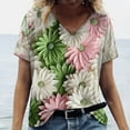 thumbnail image 3 of 2024 Women T shirt Summer 3D Floral T-Shirt Plus Size Women‘s Clothing Oversized Designer Short Sleeve Shirt Women V Neck Blouse, 3 of 7