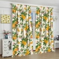 thumbnail image 4 of Vintage Lemon Blackout Curtains, Spring Rustic Farmhouse Beautiful Lemon Floral Greens Print Blackout Rod Pocket Window Treatments Drapes for Bedroom Kitchen 84x84in, 4 of 6