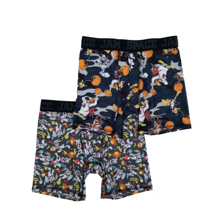 Space Jam Mens 2-Pack Looney Tunes Basketball Boxer Briefs