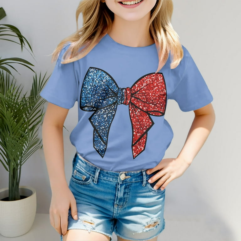 JUMESG Kids Clothes Girls Trendy Preppy Cute Summer Shirts Graduation Shirt Kids Graduation Gifts for Girls T Shirt Top Light Blue 110