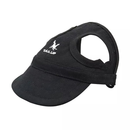 Adjustable Cat Dog Travel Sports Sun Cap Pet Baseball Hat Visor Hat Ear Holes BLACK L