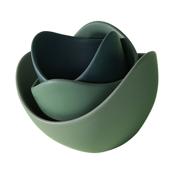 UNOMOR Green Ceramic Plates for Kitchen Use Strong and 3pcs Set