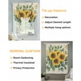 thumbnail image 3 of Summer Sunflowers Tie Up Curtains for Window, Thermal Insulted Balloon Shade Adjustable Rod Pocket Curtains Valance Panels for Kitchen Bathroom Cafe 42 x 54 Watercolor Floral Botanical Retro, 3 of 6