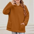 thumbnail image 3 of IVEYRTF Big Kids Longline Hooded Coat Plush Warm Heavyweight with Pockets Fall Winter Casual Outerwear Everyday Winter Wear for Children 5-14 Years(Coffee#1,5 Years), 3 of 9