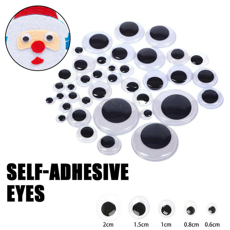 100 Self Adhesive Googly Eyes Stick On Sticky Wobbly-Wiggly 6-20mm Craft  M5E3