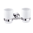 thumbnail image 2 of Portacepillos de dientes de aleación de aluminio, organizador de pared con vaso de vidrio esmerilado, duradero y anticorrosivo para almacenamiento en el baño, ahorra espacio, diseño de calidad de, 2 of 8