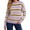 Purple, variant on Zeijnsda Womens Winter Sweaters Thicken Warm Striped Sweaters Crew Neck Knit Pullover Sweaters for Women