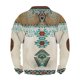 thumbnail image 4 of Blusas y camisas de manga larga con cuello redondo para hombre, talla grande, media cremallera, cuello redondo, estampado vintage, manga larga, poliéster, 4 of 4