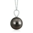 thumbnail image 2 of ANGARA Tahitian Cultured Pearl Solitaire V-Bale Pendant in 14K White Gold for Women | June Birthstone, Birthday, Anniversary, Jewelry Gift for Women | Pearl Necklace, 2 of 5