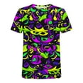 thumbnail image 5 of Olyvenn Loose Casual Women's T-shirt Round Neck Short Sleeve Comfortable Printed Blouse Fashionable for Party or Daily Wear Purple XL, 5 of 6