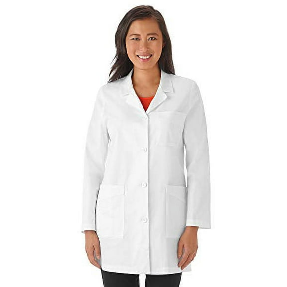 Meta Ladies 32" Stretch Labcoat, White, 2