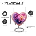 thumbnail image 3 of Yatskia Pink Blossoms Rooster Small Urns for Human Ashes Keepsake, Large Memorial Urn for Ashes Adult Male, Funeral Urns for Human Ash, (Heart 8 Inch and 3 Inch), 3 of 8