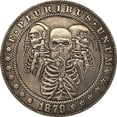 thumbnail image 1 of Moneda de estilo antiguo Morgan Hobo conmemorativa con diseño de esqueleto de 1879, 1 of 2