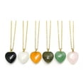 thumbnail image 3 of Collar de Corazón en Chapa Oro 18K, Cuarzo Rosa, Aventurina, Agata, Obsidiana. Gemoterapia, Energiza Chakras, Curación Reiki, Feng Shui - Agata Amarilla MADIOLA Chapa Oro, 3 of 5